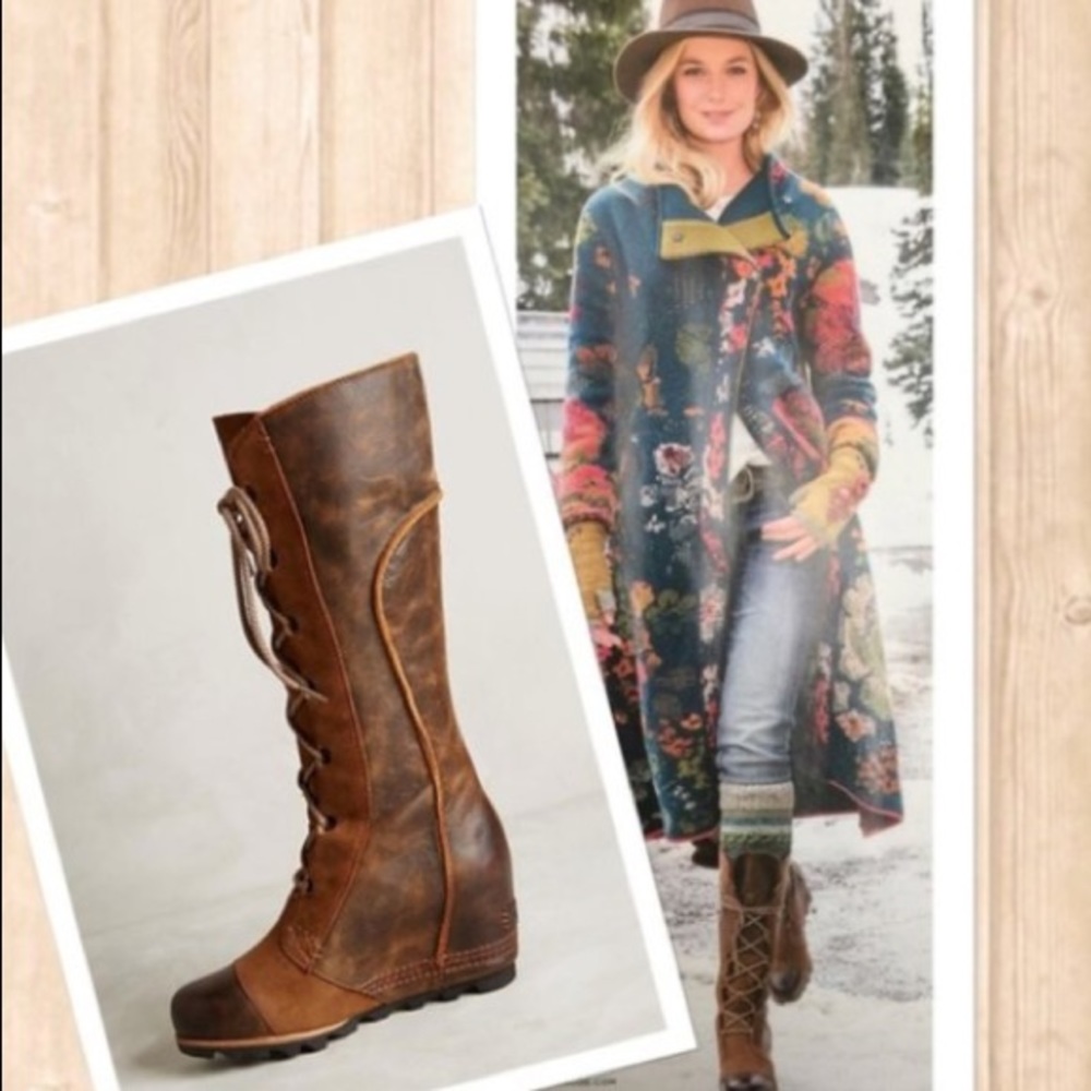 SOREL Cate the Great Wedge Tall Boots in Brown~8
